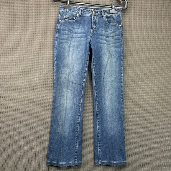 Tru Luxe Womens Studded Bootcut Jeans Size 10 Blue Denim - Picture 1 of 13